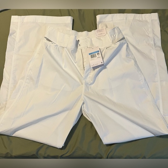 LONG Women's White Nike Wide-Leg Trouser Pants Size Medium - Picture 5 of 7